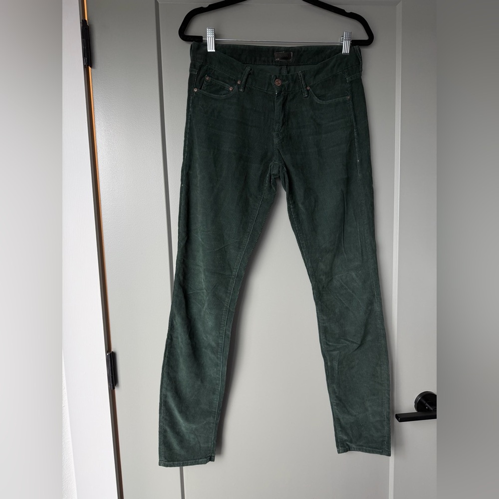 MOTHER The Looked “Little Bit Country Corduroy” Emerald Pants